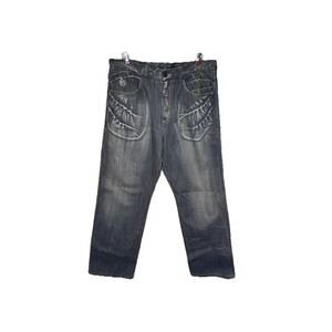 Eight 732 Men's Jeans Vintage Y2K Streetwear Hip‎ Hop Baggy Cotton Gray 38X34